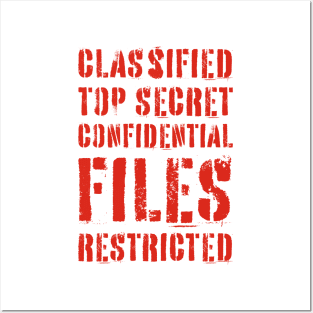 Classified Files Typography Stack (Red) Posters and Art
